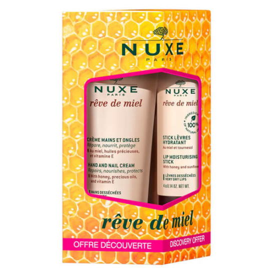 Nuxe Reve De Miel set el ve tırnak kremi 30 ml ve dudak nemlendirici stick 4 g günlük kullanıma uygun ikili bakım- 1