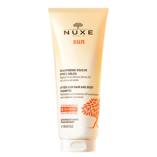 Nuxe Sun güneş sonrası saç ve vücut şampuanı 200 ml sülfatsız duş şampuanı UV filtresi tuz klor kum arındırır- 1