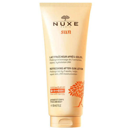 Nuxe Sun Lait Fraicheur Apres Soleil 200 ml güneş sonrası yüz ve vücut sütü su ve güneş çiçekleri nemlendirir bronzluğu korur- 1