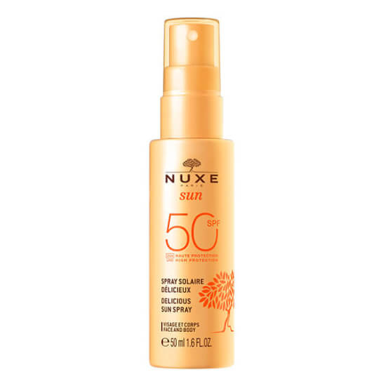 Nuxe Sun SPF50+ Delicious Sun yüz vücut güneş koruyucu sprey 50 ml yüksek koruma SPF50+ pratik sprey şişe- 1