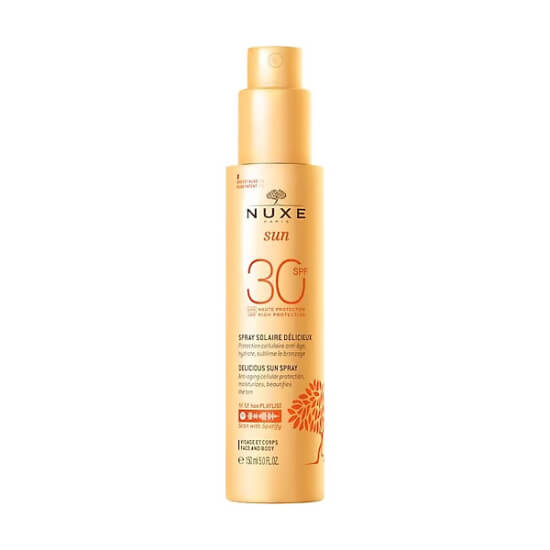 Nuxe Sun güneş koruyucu sprey SPF30 150 ml UVA UVB koruma cildi nemlendiren yumuşaklık veren pratik sprey form- 1