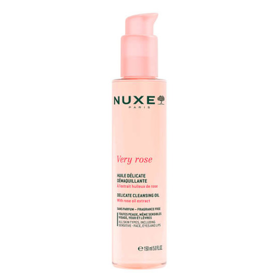 Nuxe Very Rose Huile Delicate Demaquillante temizleme yağı 150 ml gül özü ve tatlı badem yağı içeren tüm cilt tipleri- 1