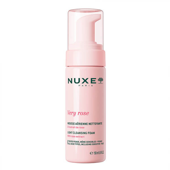 Nuxe Very Rose Mousse Aerienne Nettoyante temizleme köpüğü 150 ml, gül çiçek suyu özlü nazik arındırıcı yüz köpüğü- 1