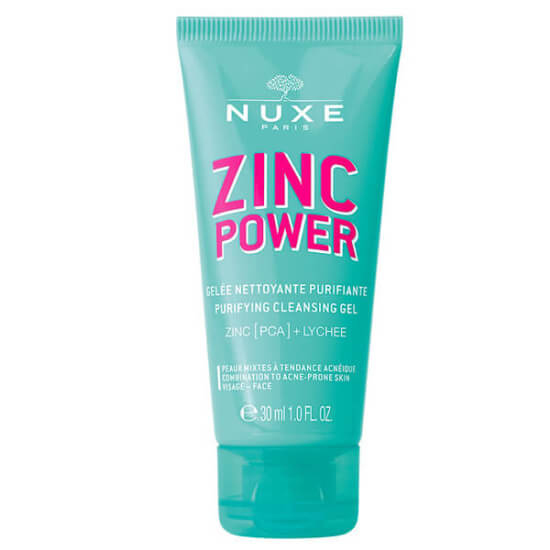 Nuxe Zinc Power Gel 150 ml yüz temizleme jeli, çinko içerikli arındırıcı jel, günlük cilt temizliği için tüp ambalaj- 1