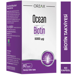 Orzax - Orzax Ocean Biotin 5000 ug 60 Kapsül Biotin İçeren Gıda Takviyesi Orzax - Orzax Ocean Biotin 5000 ug 60 Kapsül Biotin İçeren Gıda Takviyesi