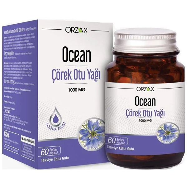 Orzax Ocean Çörek Otu Yağı 1000 Mg 60 Kapsül