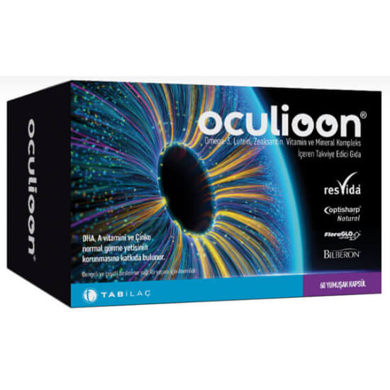 Oculioon 60 yumuşak kapsül takviye balık yağı 500 mg Omega-3 350 mg DHA 250 mg EPA 75 mg Vitamin C 180 mg- 1