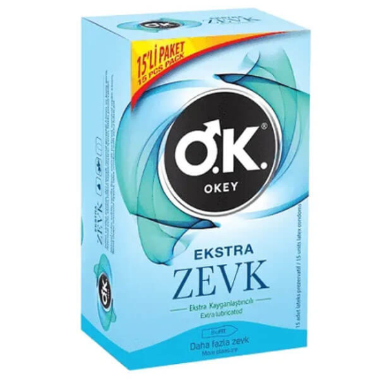 Okey Aşk Ekstra Kayganlaştırıcılı Prezervatif 15'li - 1