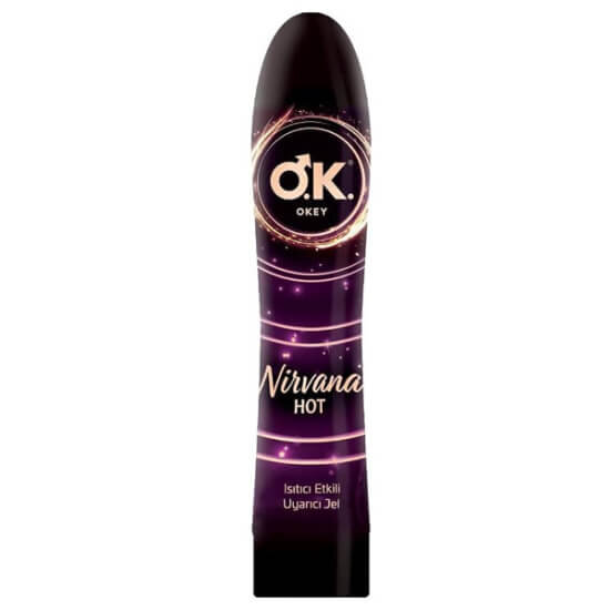 Okey Nirvana Hot kayganlaştırıcı jel 100 ml ısıtıcı etki pratik kapaklı şeffaf jel tüpü ve ambalajı- 1