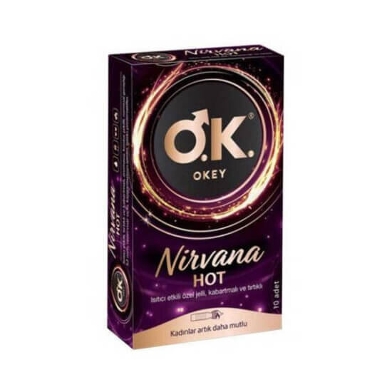 Okey Nirvana prezervatif 10 adet kutu, kondom, güvenilir Okey marka, pratik kullanım için tasarlanmış paket- 1