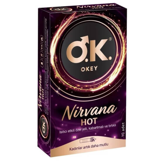 Okey Nirvana Hot prezervatif 10 adet paket ısınma etkili kondom kutusu kişisel bakım cinsel sağlık ürünü- 1