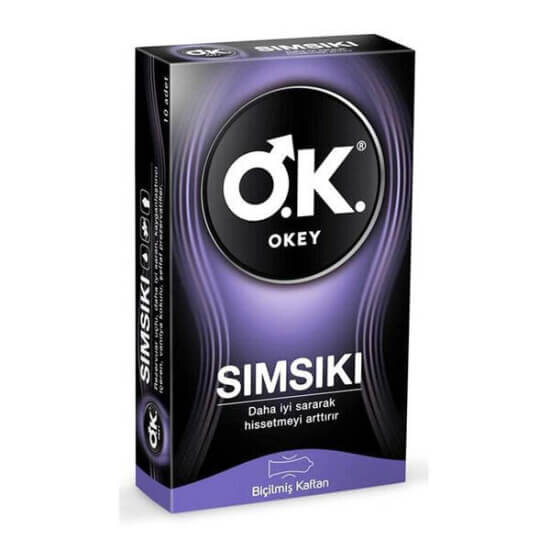 Okey Prezervatif Sımsıkı 10lu paket, sımsıkı fit kondom, 10 adet, kutu ambalaj, güvenilir koruma, pratik kullanım- 1