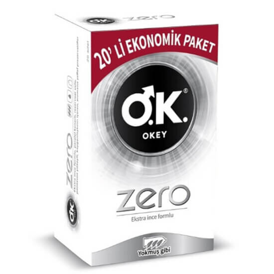 Okey Zero ekstra ince formlu prezervatif 20 adet paket hassas hissettirir konforlu kullanım güvenilir koruma- 1