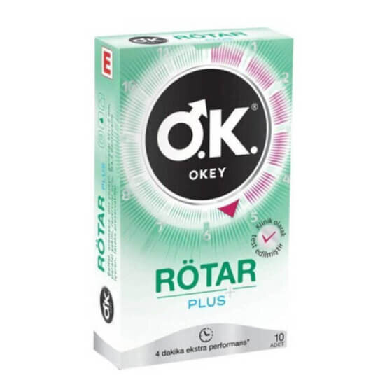 Okey Rötar Plus prezervatif 10 adet şeffaf aromasız lateks düz yüzeyli kondom pratik ambalaj- 1