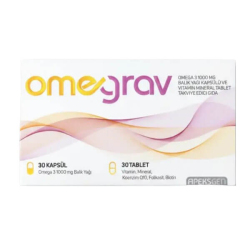 Omegrav Omega 3 Balık Yağı ve Vitamin İçeren Mineral 30 Tablet + 30 Kapsül 1000 mg - Omegrav 