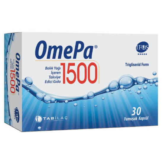 Omepa 1500 mg 30 yumuşak kapsül balık yağı, omega-3 1200 mg EPA 600 mg DHA 450 mg astaksantin 1 mcg- 1