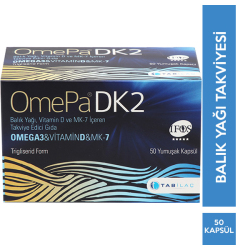 Tab İlaç - Omepa DK2 Omega 3 50 Yumuşak Kapsül Balık Yağı Takviyesi Tab İlaç - Omepa DK2 Omega 3 50 Yumuşak Kapsül Balık Yağı Takviyesi