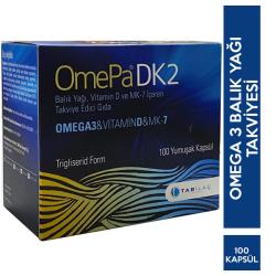 Tab İlaç - Omepa DK2 Omega 3 Vitamin D Menaq7 100 Yumuşak Kapsül Tab İlaç - Omepa DK2 Omega 3 Vitamin D Menaq7 100 Yumuşak Kapsül