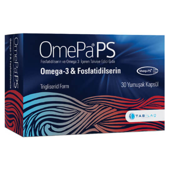 Omepa PS 30 yumuşak kapsül balık yağı 800 mg omega 3 560 mg EPA 120 mg DHA 400 mg fosfatidilserin 150 mg 30 kapsül- 1