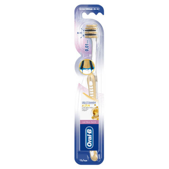 Oral B Diş Eti Bakımı Ultra İnce diş fırçası altın renk, yoğun ultra ince fırça kılları, hassas günlük temizlik- 1