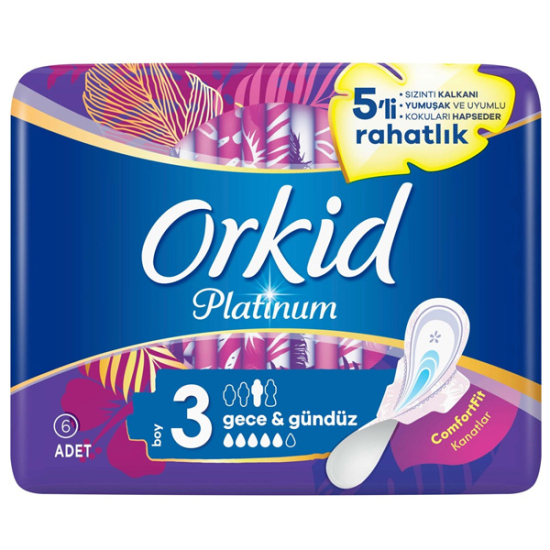 Orkid Platinum Gece Gündüz Hijyenik Ped Boy 3 6 Adet - 1