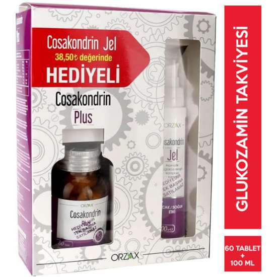Orzax Cosakondrin Plus 60 tablet ve 100 ml jel seti glukozamin sülfat 1500 mg kondroitin sülfat 1200 mg- 1