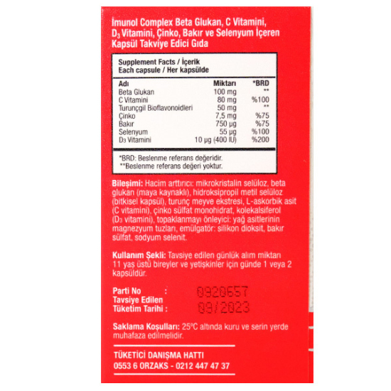 Orzax İmunol Complex 30 Kapsül Beta Glukan Takviyesi - 2