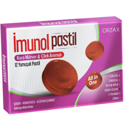 Orzax Imunol Karamürver ve Çilek 12 Pastil