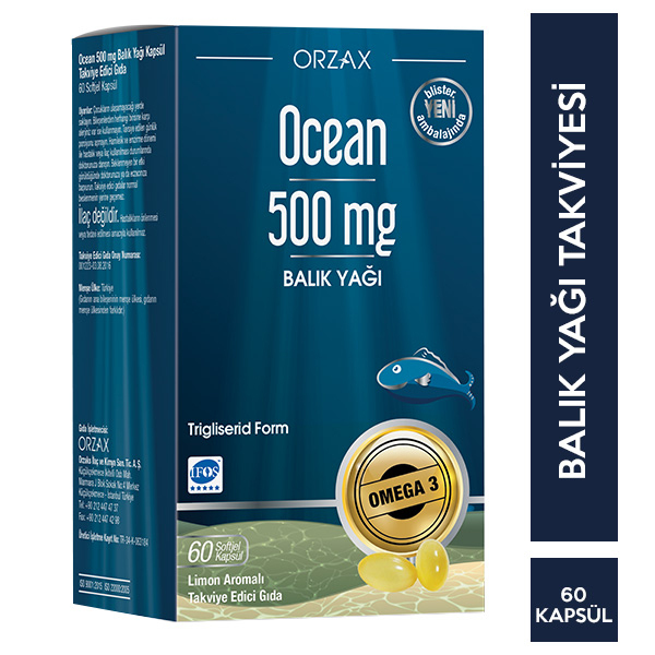 Orzax Ocean Omega 3 500 Mg Saf Balık Yağı 60 Kapsül