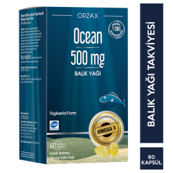Orzax - Orzax Ocean Omega 3 500 Mg Saf Balık Yağı 60 Kapsül Orzax - Orzax Ocean Omega 3 500 Mg Saf Balık Yağı 60 Kapsül