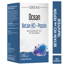 Orzax - Orzax Ocean Betaın Hcl + Pepsın 120 Tablet Orzax - Orzax Ocean Betaın Hcl + Pepsın 120 Tablet