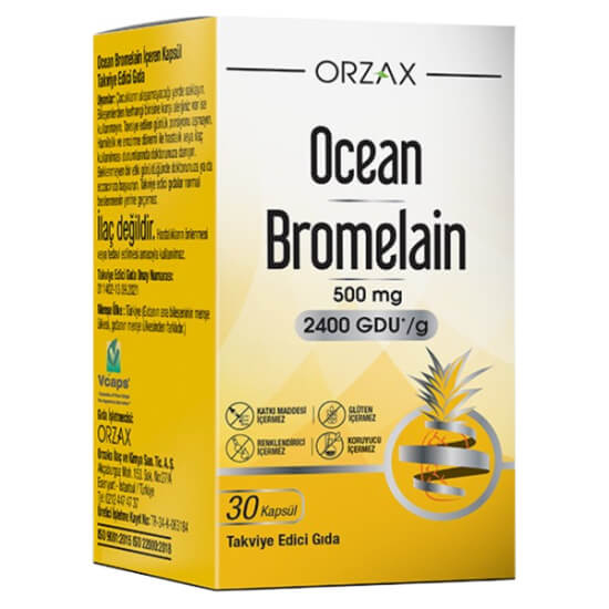  Orzax Ocean Bromelain 60 Kapsül - 1