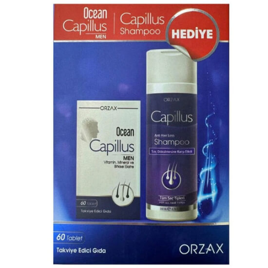  Orzax Ocean Capillus Men 60 Tablet Capillus Şampuan 200 ml Hediyeli - 1