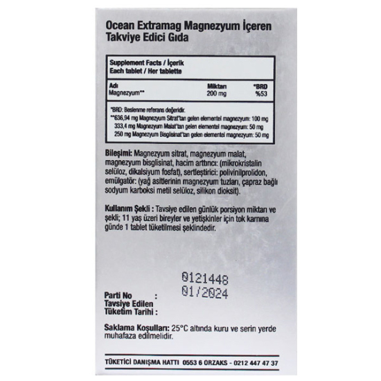 Orzax Ocean Extramag 60 Tablet Magnezyum Takviyesi - 3