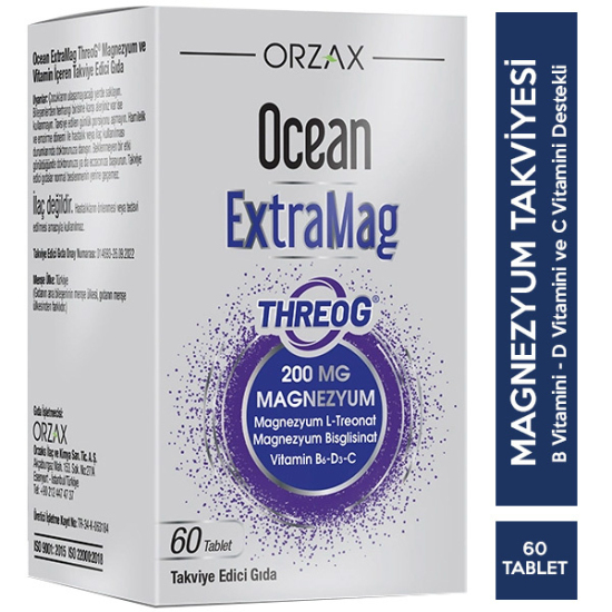 Orzax Ocean Extramag Threog 200 Mg 60 Tablet Magnezyum Takviyesi - 1