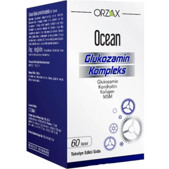 Orzax Ocean Glucosamine Complex 60 tablet eklem desteği; 1500 mg glukozamin sülfat 400 mg kondroitin 250 mg MSM- 1