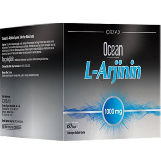 Orzax Ocean L-Arjinin 1000 mg 60 saşe amino asit gıda takviyesi yetişkinler için suya karıştırılarak kullanılır- 1