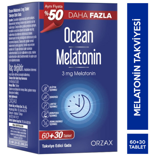 Orzax Ocean Melatonin 3 mg 90 Tablet - 1