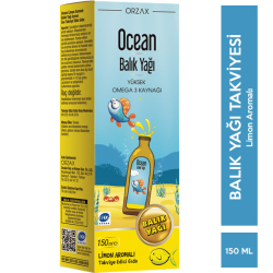 Orzax - Orzax Ocean Omega 3 Balık Yağı Şurubu 150 ML Limon Aromalı Orzax - Orzax Ocean Omega 3 Balık Yağı Şurubu 150 ML Limon Aromalı
