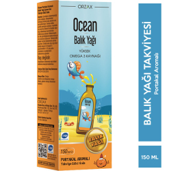 Orzax - Orzax Ocean Omega 3 Balık Yağı Şurubu 150 ML Portakal Aromalı Orzax - Orzax Ocean Omega 3 Balık Yağı Şurubu 150 ML Portakal Aromalı