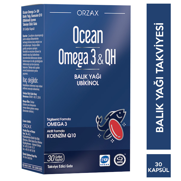 Orzax Ocean Omega 3 QH 30 Kapsül