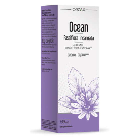 Orzax Ocean Passiflora Şurup 150 ml vanilya aromalı bitkisel takviye 5 ml’de 600 mg passiflora ekstraktı- 1