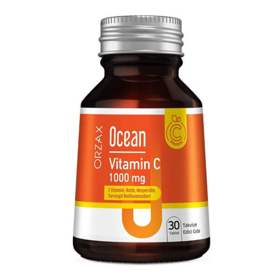 Orzax Ocean Vitamin C 1000 mg 30 tablet gıda takviyesi, turunçgil bioflavonoid 100 mg rutin 7,5 mg hesperidin 7,5 mg - 1