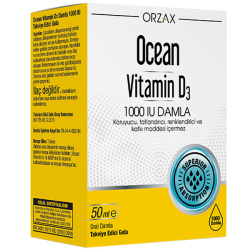 Orzax - Orzax Ocean Vitamin D3 Damla 1000 IU 50 ML D Vitamini Takviyesi Orzax - Orzax Ocean Vitamin D3 Damla 1000 IU 50 ML D Vitamini Takviyesi