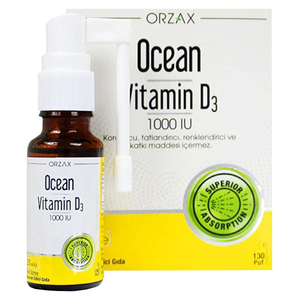 Orzax Ocean Vitamin D3 Sprey 1000 IU 20 ML