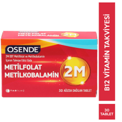 Tab İlaç - Osende 2m Metilfolat Metilkobalamin 30 Tablet Gıda Takviyesi Tab İlaç - Osende 2m Metilfolat Metilkobalamin 30 Tablet Gıda Takviyesi