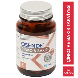 Tab İlaç - Osende Çinko Bakır 60 Kapsül Tab İlaç - Osende Çinko Bakır 60 Kapsül
