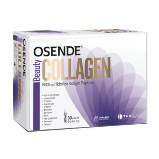 Osende Collagen Beauty 30x40 ml günlük tüp 5500 mg kolajen peptidi 300 mg C vitamini 100 mg hyaluronik asit- 1