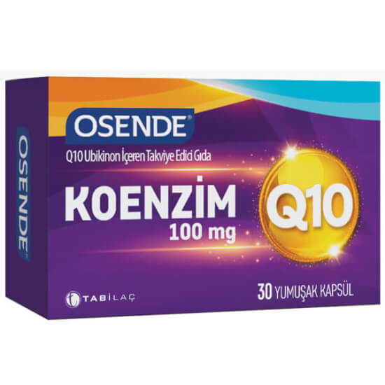 Osende Koenzim Q10 30 yumuşak kapsül takviye 100 mg ubikinon koenzim Q10 içeren 30 kapsül kutu- 1