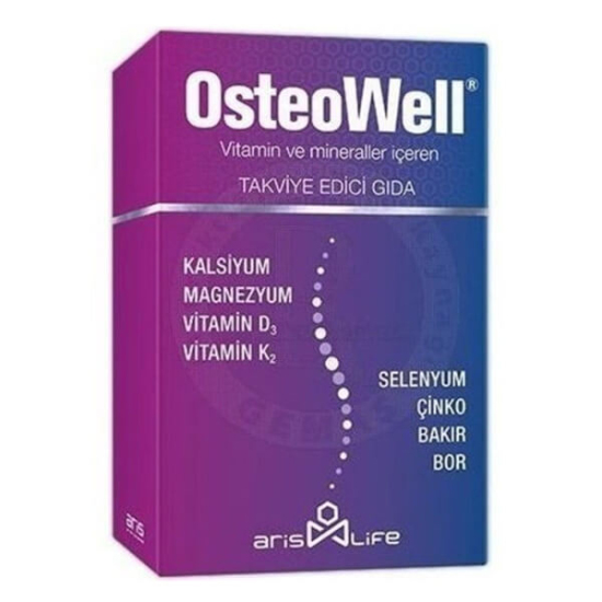 Osteowell 30 tablet kalsiyum 400 mg D vitamini 5 mcg K vitamini magnezyum çinko selenyum içeren takviye- 1